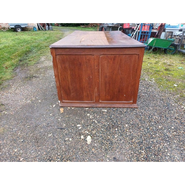 Brown Vintage Oak Shop Cabinets, 1930s, Set of 2 For Sale - Image 8 of 11