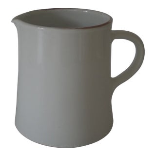 White Stoneware Pitcher - Small For Sale
