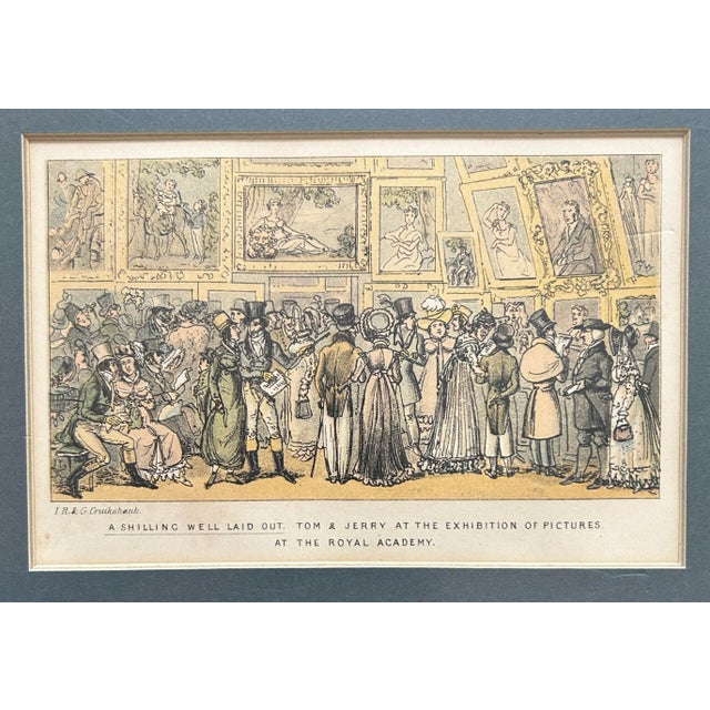 Set of 10 Framed English Original Cruikshank Engravings - Life in London For Sale - Image 11 of 11