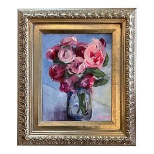 Contemporary Impressionist Style Floral Still Life Painting, Signed