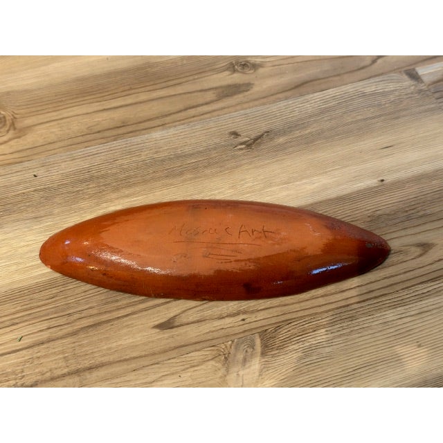 Mid-Century Modern Vintage Glazed Ceramic and Mosaic Avocado Dish For Sale - Image 3 of 8