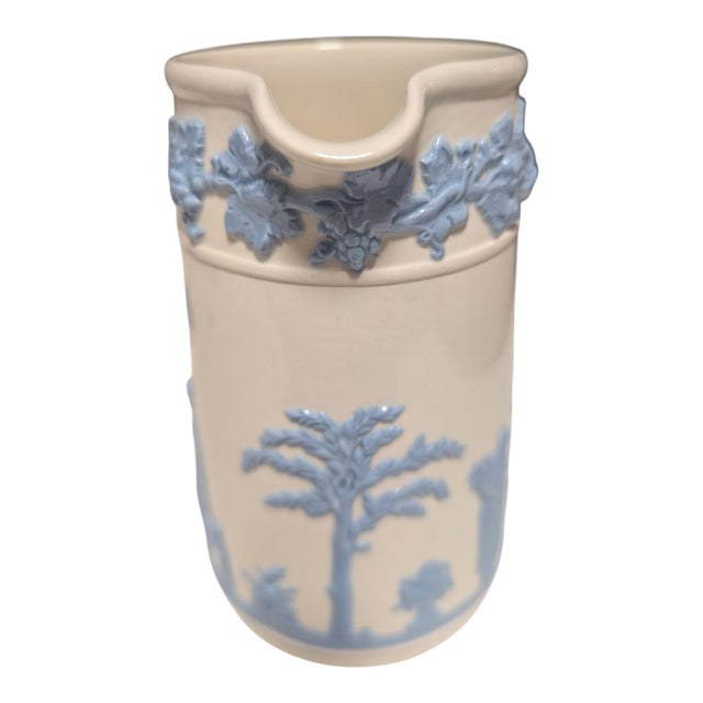 Josiah Wedgwood Vintage Wedgwood Embossed Queen's Ware Cream Jug in the Princess Margaret Pattern, 5.5". For Sale - Image 4 of 6