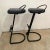 Postmodern Italian Black Rubber Bar Stools - Set of 2 For Sale - Image 9 of 13