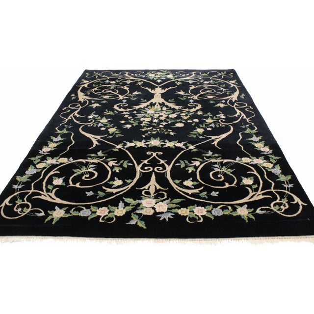 Victorian Vintage Persian Style Indian Rug - 06'00 x 08'10 For Sale - Image 3 of 4