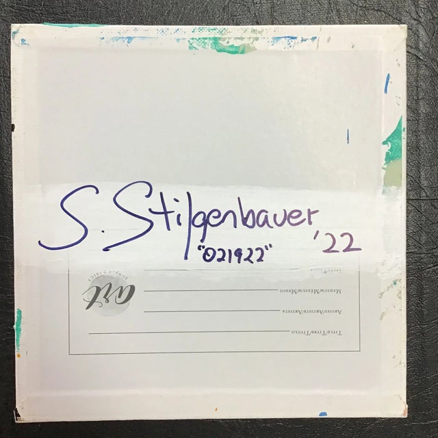 Little Abstract Study on 8” by 8” Canvas Panel. Artist signed on the back side with S. Stilgenbauer (CA Artist Stephen...