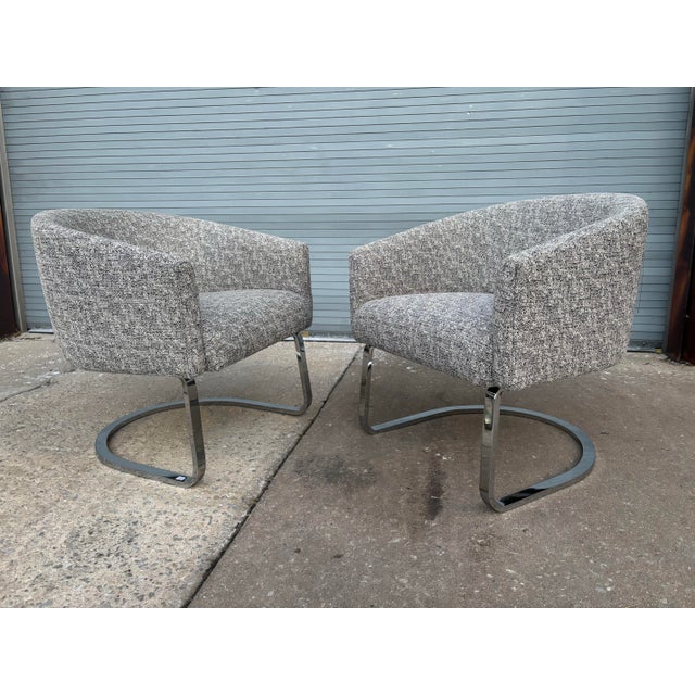 1970s Pace Cantilever Barrel Lounge Chairs For Sale - Image 11 of 12