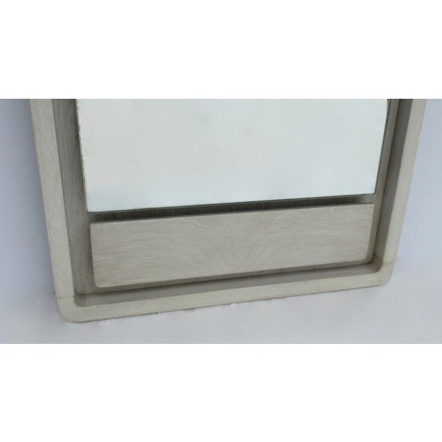 Vintage C.1970's Mid-Century Modern Founder's Furniture Co. Floating Oak Mirror With Rounded Radius Corners For Sale - Image 9 of 13