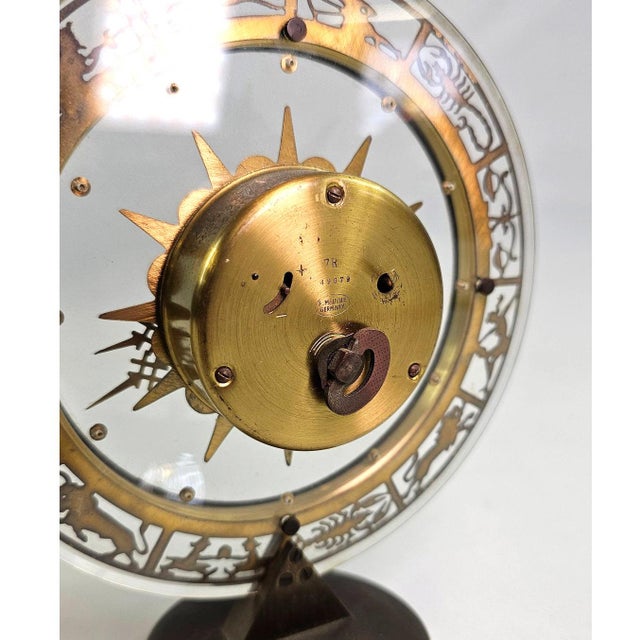 Rare vintage zodiac clock by the German company, Atlanta. Windup mechanism is ticking away smoothly.