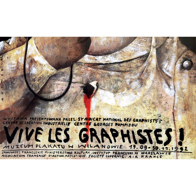 1992 Polish/French Design Exhibition Poster - Vive Les Graphistes ! For Sale - Image 4 of 7