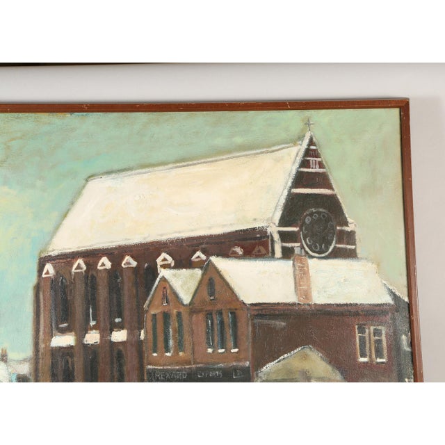 Figurative Mid 20th Century John Ash (British, 1926-1999) Snowy Urban Scene, Oil on Canvas For Sale - Image 3 of 9