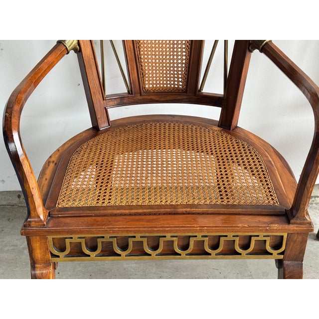 Neoclassical Early 20th Century Neoclassical Mahogany Armchairs—A Pair For Sale - Image 3 of 6