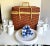 Vintage Woven Wicker Basket With Picnic Accessories- 22 Pieces For Sale - Image 13 of 13