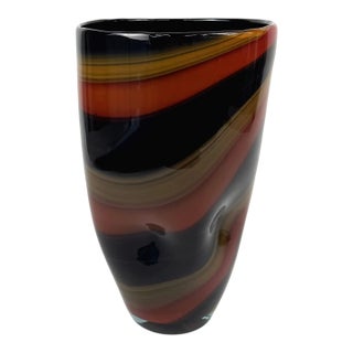 Signed Abstract Art Glass Vase, 2007 For Sale
