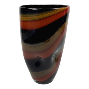Signed Abstract Art Glass Vase, 2007