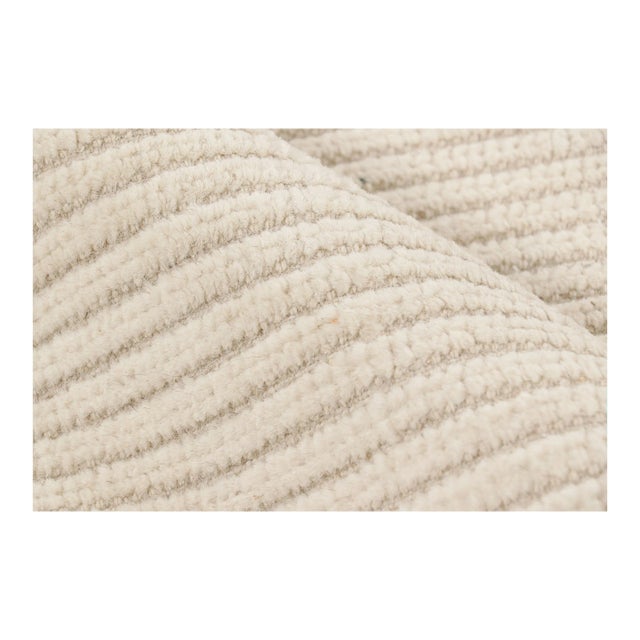 Oversized Rug & Kilim’s Modern Textural Rug in Cream White With Ribbed Stripes For Sale
