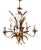 Gilt Tole Floral and Wheat Chandelier, 1960 For Sale