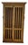Antique Belgian Faux Bois Painted Linen Cabinet Circa 1890 Open Slat Doors Four Shelves For Sale