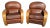 Art Deco Leather Club Armchairs, Set of 2 For Sale