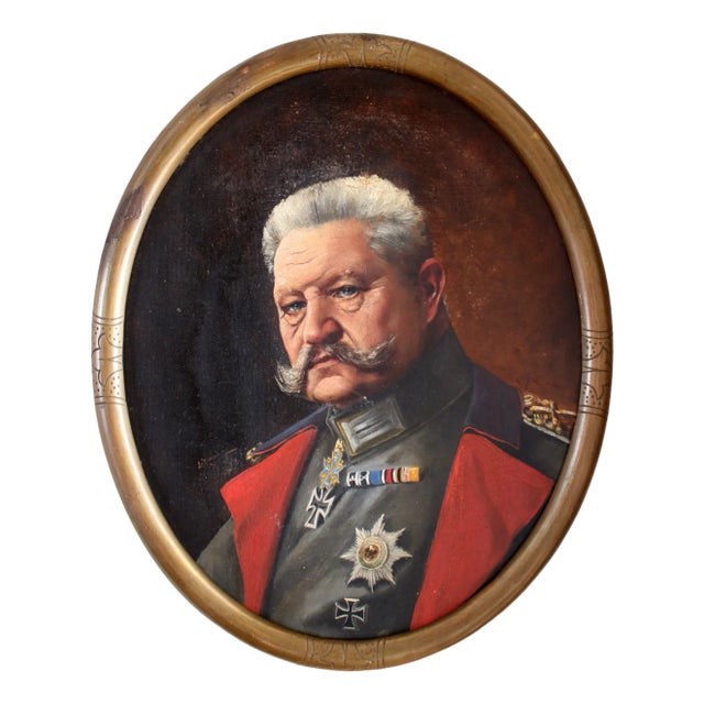 Ernst Zimmer, Paul Von Hindenburg, 20th Century, Painting on Parchment For Sale