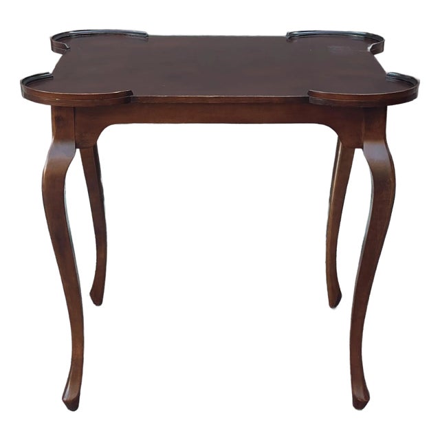 Vintage Italian Parquet Marquetry Top Card Game Table For Sale