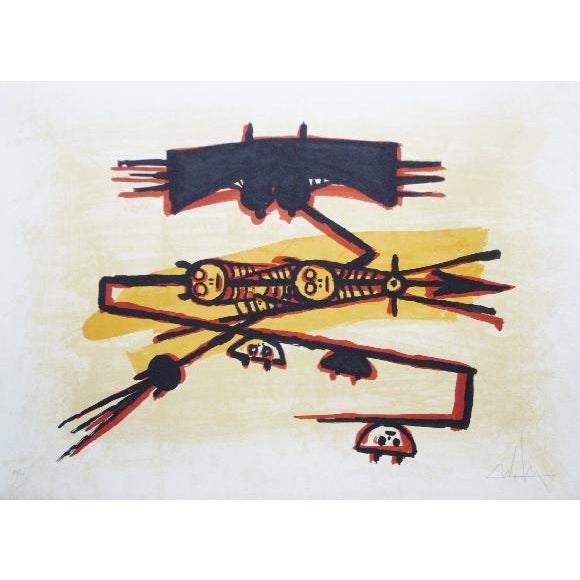 Wifredo lam el ultimo viaje del buque fantasma - 3, 1976 original lithograph signed and numbered in pencil by the artist...