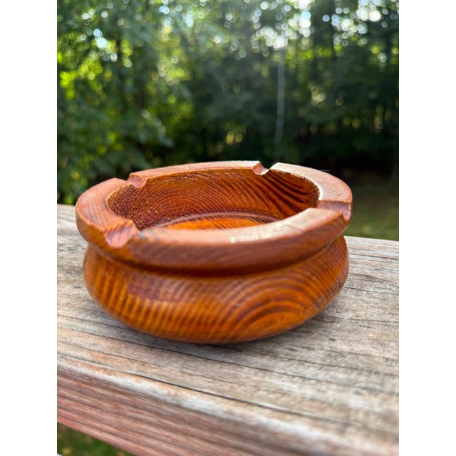 1947 Signed Handcrafted Wood Ashtray For Sale - Image 9 of 9
