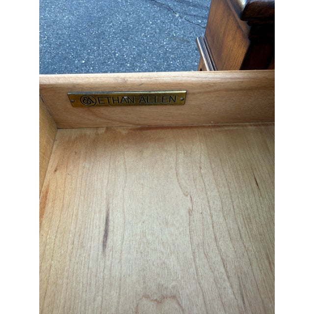 1980s Ethan Allen Lombard Marquetry Console Bar Sideboard Credenza For Sale - Image 10 of 11