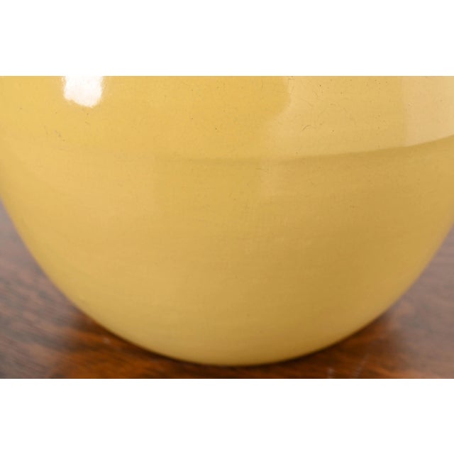 Yellow Robinson Ransbottom of Roseville Arts & Crafts Large Yellow Glazed Handled Art Pottery Jugs or Vases, Pair For Sale - Image 8 of 13