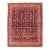 Antique Kurdish Rug With Navy Blue Field, Red Tribal Motifs and Ivory Border 4'9 X 6'5 For Sale