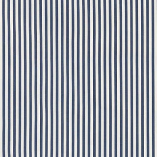 Schumacher Brigitte Stripe Fabric in Navy For Sale