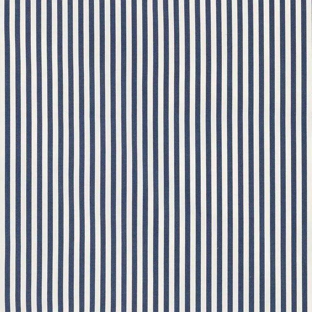 Schumacher Brigitte Stripe Fabric in Navy For Sale