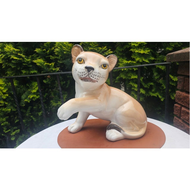Vintage Porcelain Lion Figurine, 1960s For Sale - Image 10 of 10