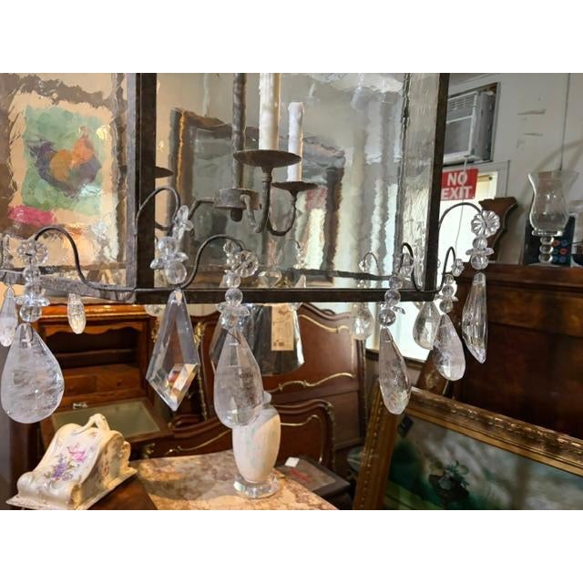 48 High Large Antique Style Metal Lantern Frosted Glass French Style For Sale In West Palm - Image 6 of 8