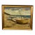 20th Century Oil Painting Seaside Boats For Sale