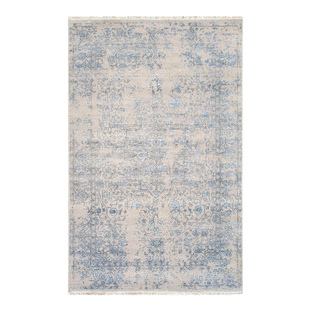 Pasargad Home Transitional Silver Area Rug-5' 9" X 9' 0" For Sale