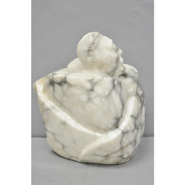 Vintage Seymour Shuren Modern Carved Alabaster Native American Figure Sculpture For Sale - Image 12 of 17
