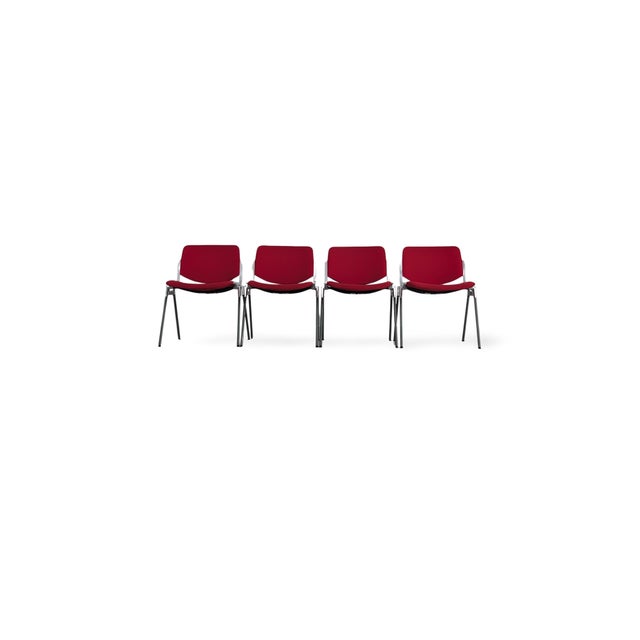 We are offering one of approximately ten beautiful sets of four stackable chairs from the traditional Italian manufacturer...