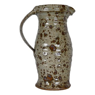 20th Century Glazed Stoneware Pitcher by G. Tiffoche For Sale