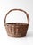 Vintage Rustic Woven Willow Basket With Handle For Sale - Image 4 of 13