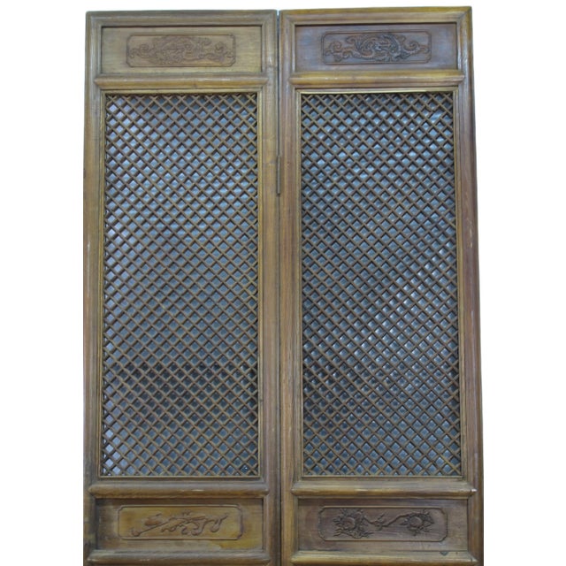 Pair of Lattice Screen Door Panel For Sale - Image 4 of 13