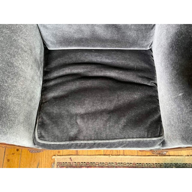 Traditional Late 19th Century Stunning Blue Velvet Empire Revival Accent Chairs (Pair) For Sale - Image 3 of 18