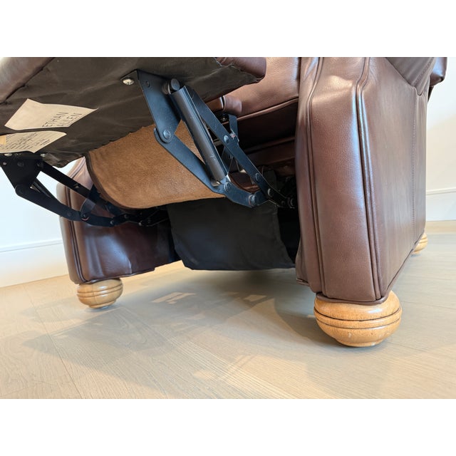 Ethan Allen Cromwell Tufted Wingback Chesterfield Recliner in Brown Leather For Sale - Image 12 of 12