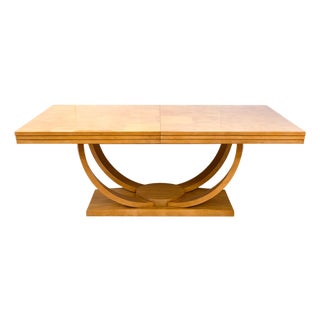 Century Furniture Omni Postmodern Burlwood Lacquered Dining Table With Leaves For Sale