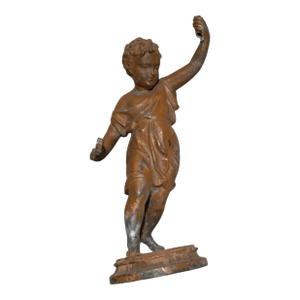 Antique Boy Statue Lamp Chandelier Part Copper