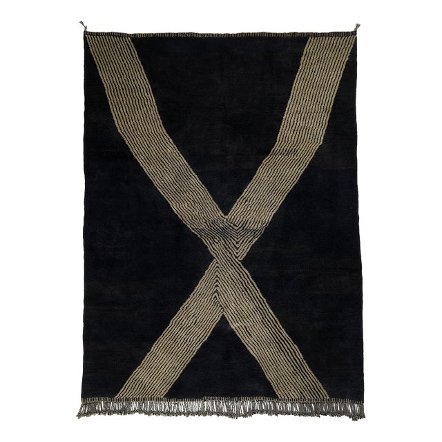 Hand-Knotted Wool Rug by Azele Studio For Sale