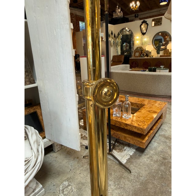 Modern Vintage Italian Adjustable Brass Floor Lamp For Sale - Image 3 of 4