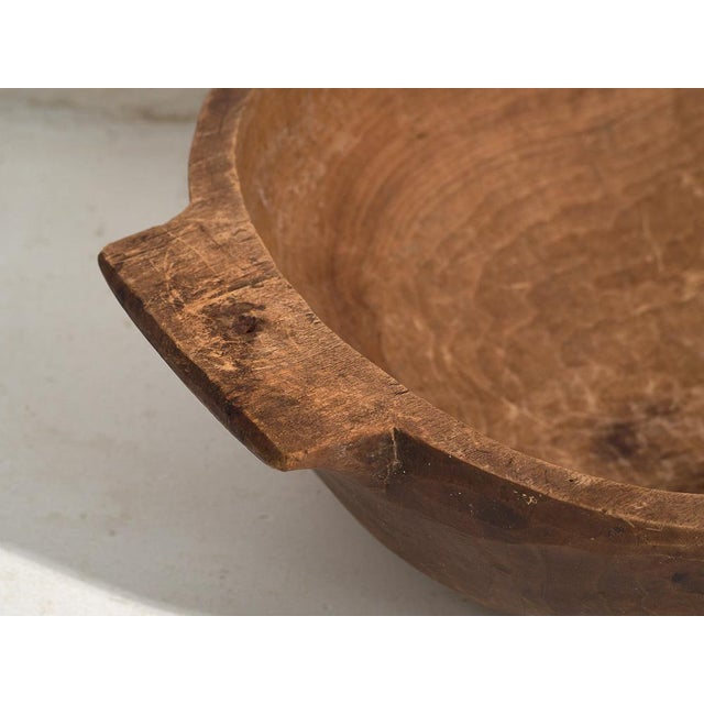 Rustic Antique Carved Wooden Bowl For Sale - Image 3 of 8