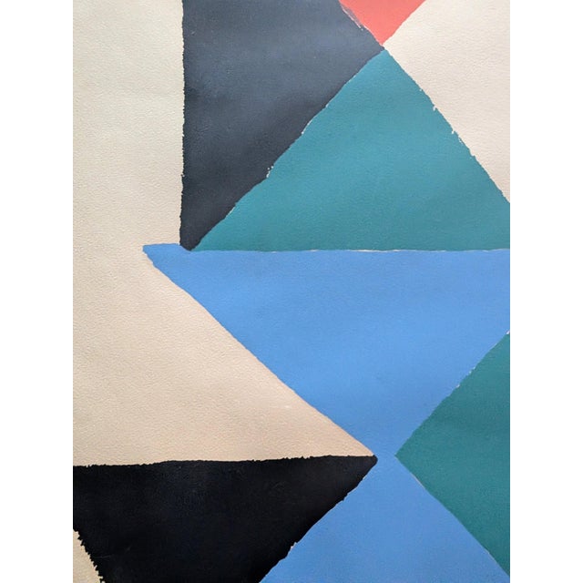 Sonia Delaunay, Abstraction in Color Triangles, 1966, Lithograph For Sale - Image 3 of 7