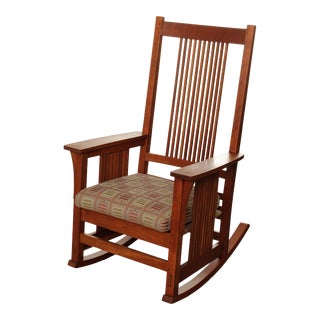 Stickley Mission Collection Cherry Spindle Rocker For Sale