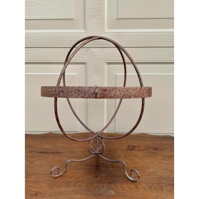 Metal Vintage Iron Garden Armillary Sundial For Sale - Image 7 of 10